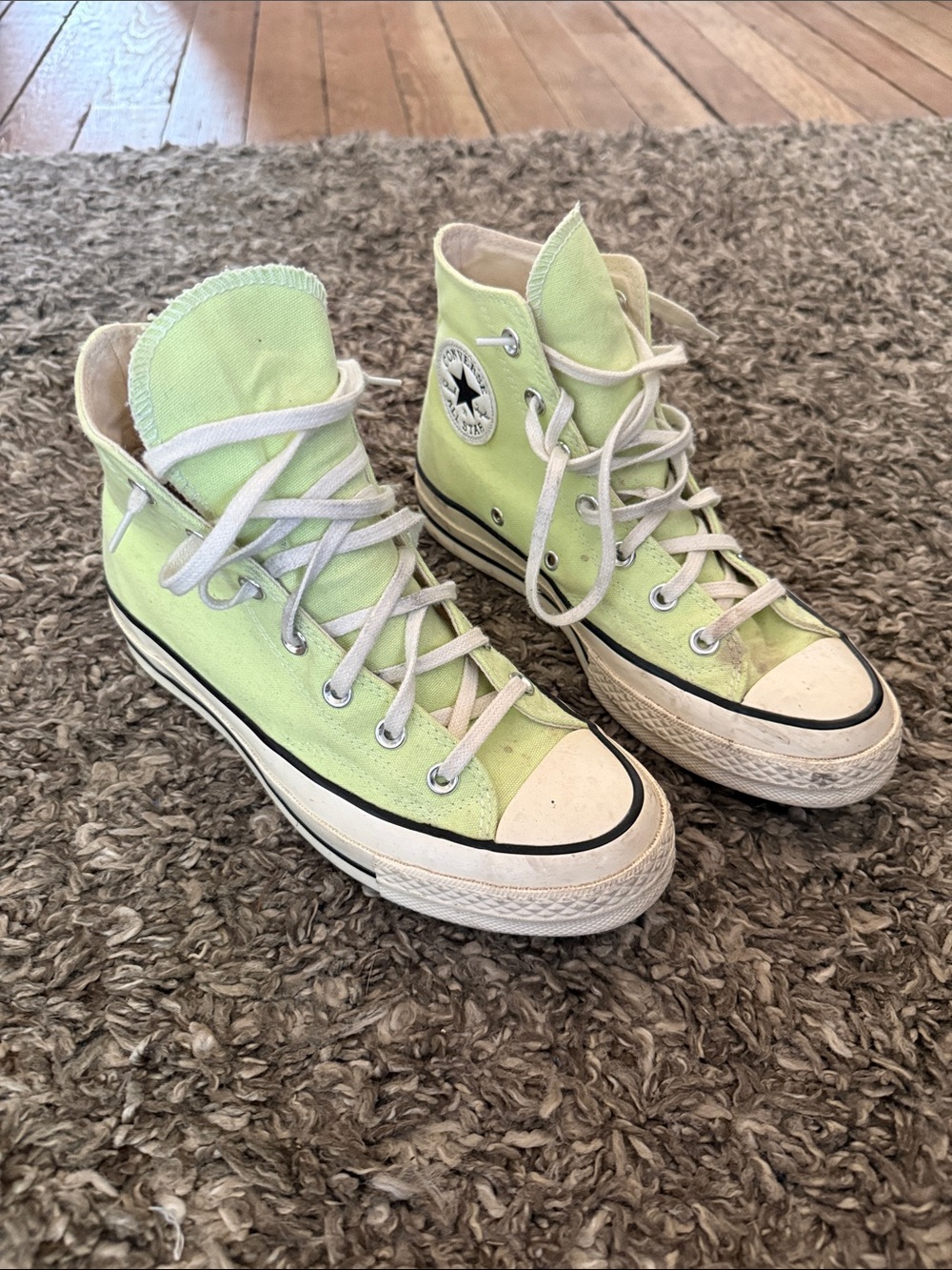 Converse High Top Sneakers in Mint Green with White Accents